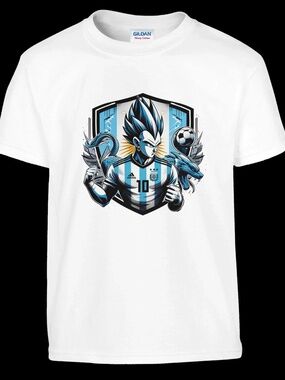 Argentina Soccer Tee Dragon Ball Z Style FIFA World Cup Shirt